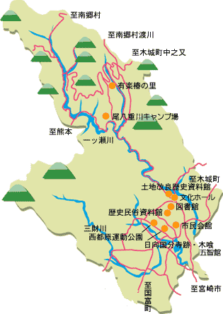 西都市広域マップ