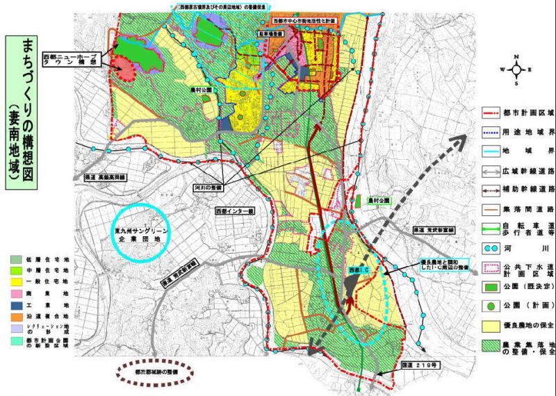 妻南地域　まちづくりの構想図